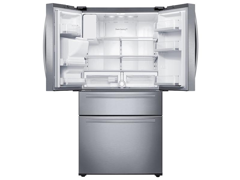 25 cu. ft. Large Capacity 4-Door French Door Refrigerator with External Water & Ice Dispenser in Stainless Steel