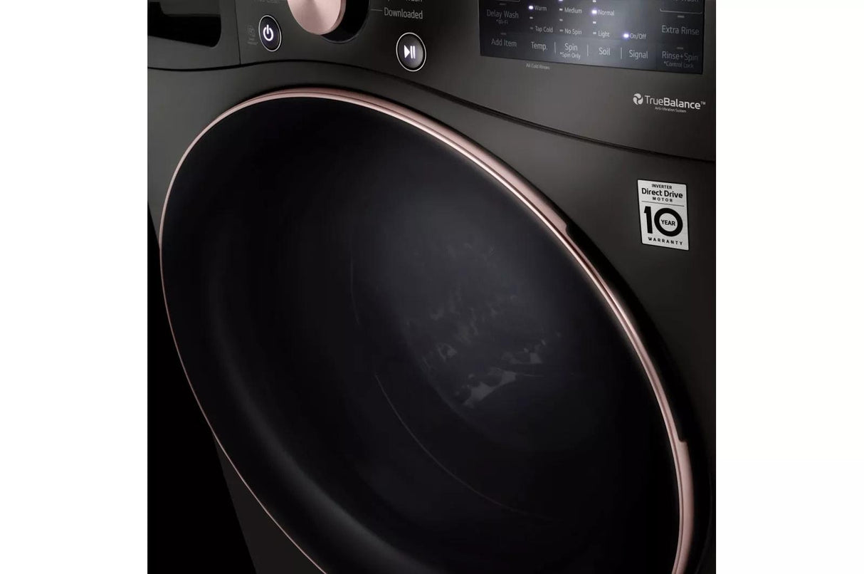 LG 4.5 cu. ft. Ultra Large Capacity Front Load Washer - Black Steel