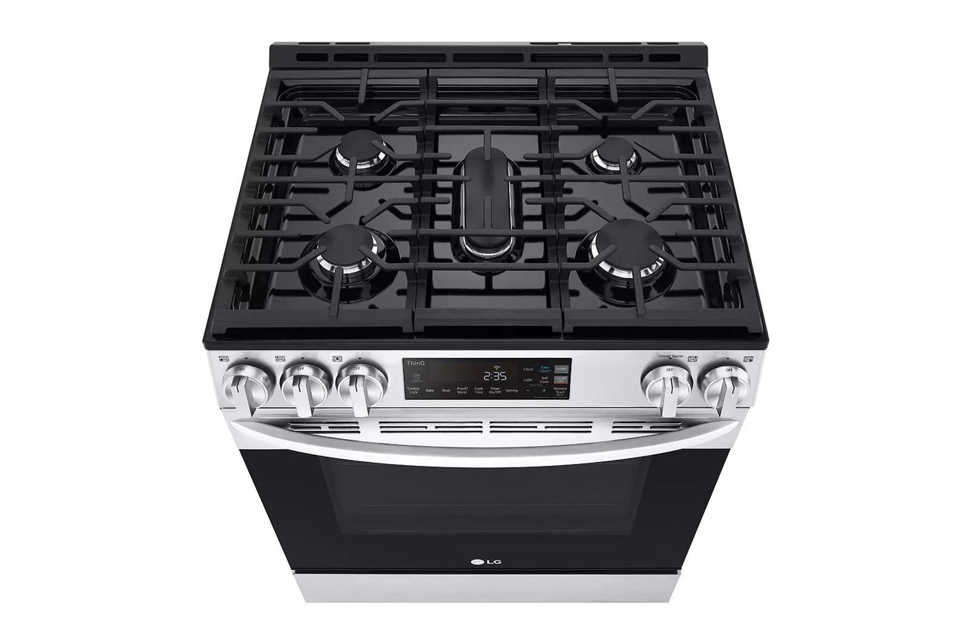 5.8 cu.ft. Gas Single OvenSlide-in Range, EasyClean® plus Self Clean, ThinQ™, Printproof™ StainlessSteel