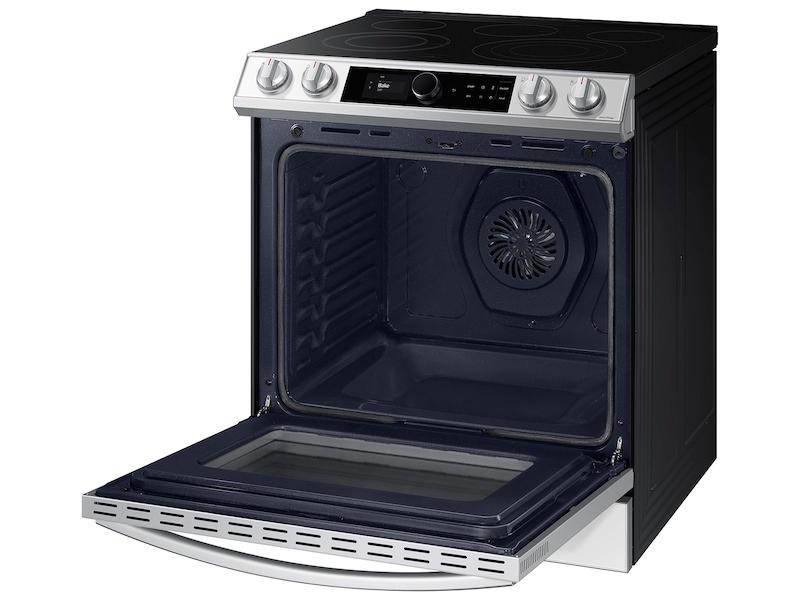 Bespoke Smart Slide-in Electric Range 6.3 cu. ft. with Smart Dial & Air Fry in White Glass