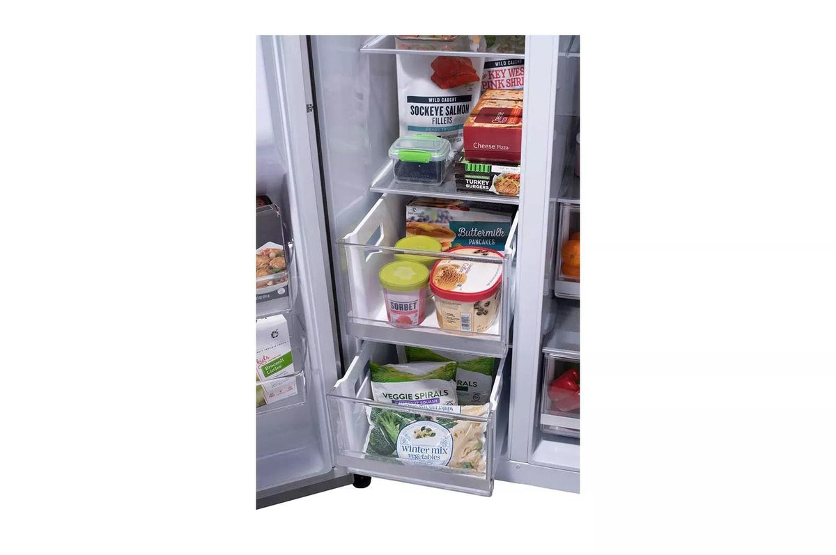 27 cu. ft. 36-inch Wide Side-by-Side Refrigerator - Stainless Steel