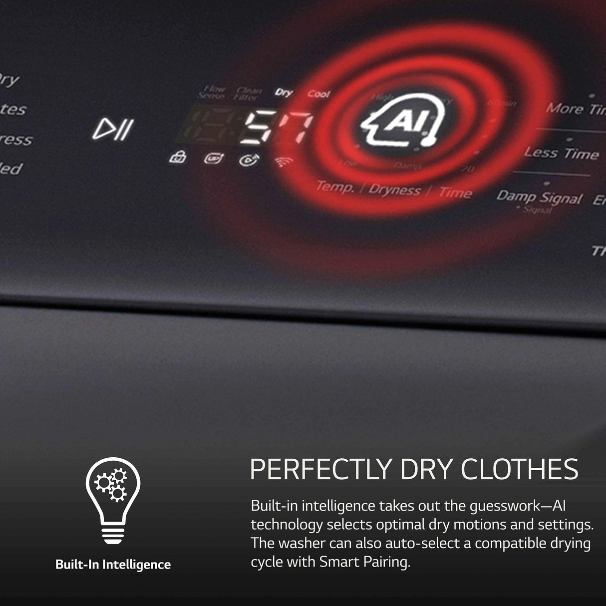 7.3 cu. ft. Ultra Large Capacity Rear Control Electric Dryer with LG EasyLoad™ Door and AI Sensing