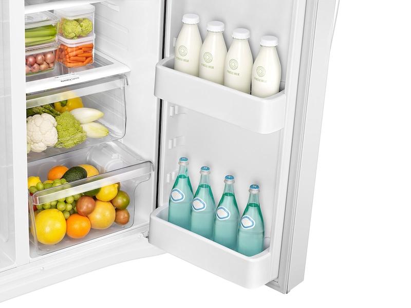 25 cu. ft. Side-by-Side Refrigerator with LED Lighting in White