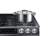 5.8 cu. ft. Slide-in Gas Range with Convection in Black Stainless Steel