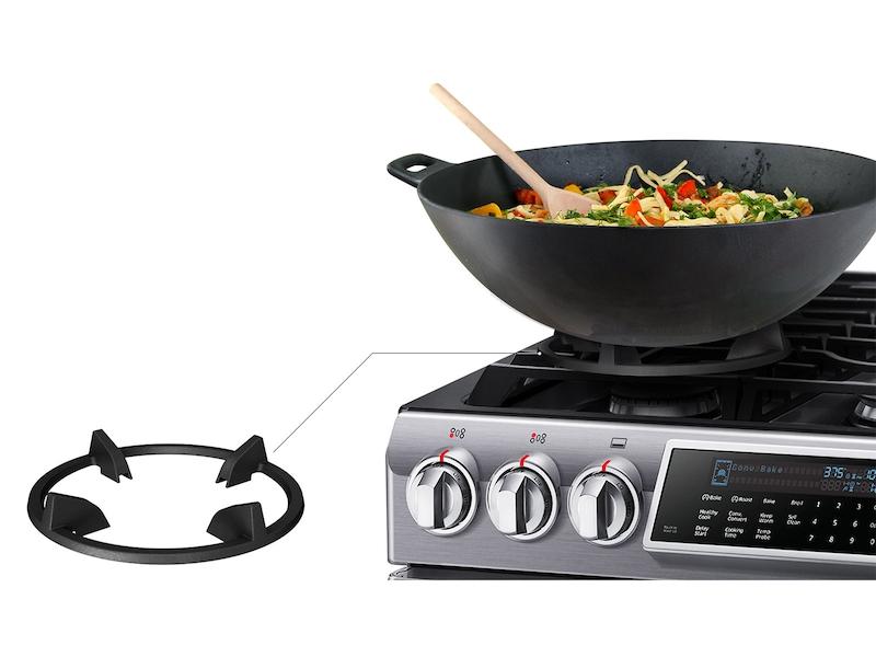 5.8 cu. ft. Slide-In Gas Range with True Convection in Black Stainless Steel