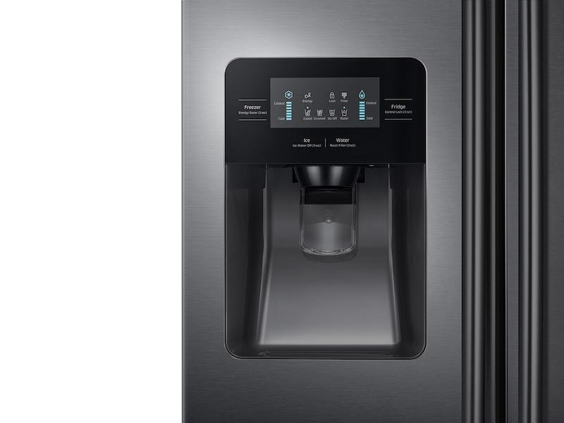 25 cu. ft. Side-by-Side Refrigerator with LED Lighting in Black Stainless Steel