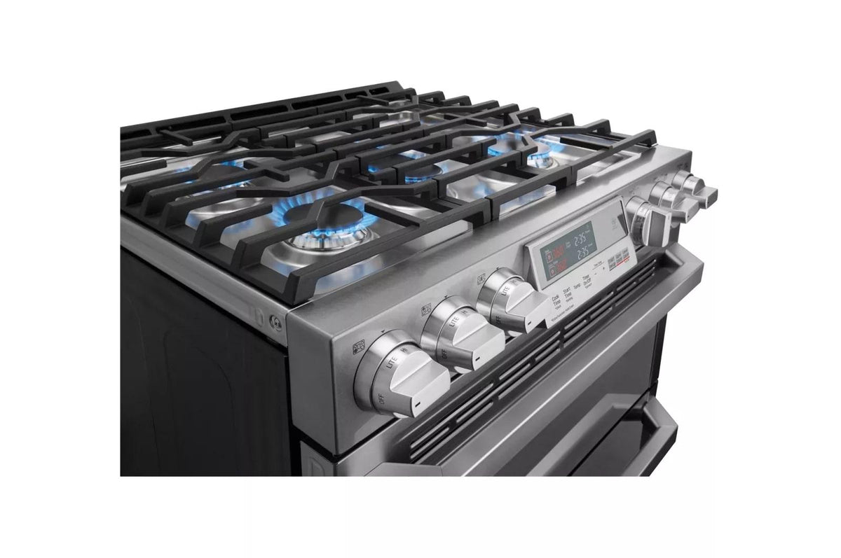 LG SIGNATURE 7.3 cu. ft. Smart Wi-Fi Enabled Dual Fuel Double Oven Range with ProBake Convection®