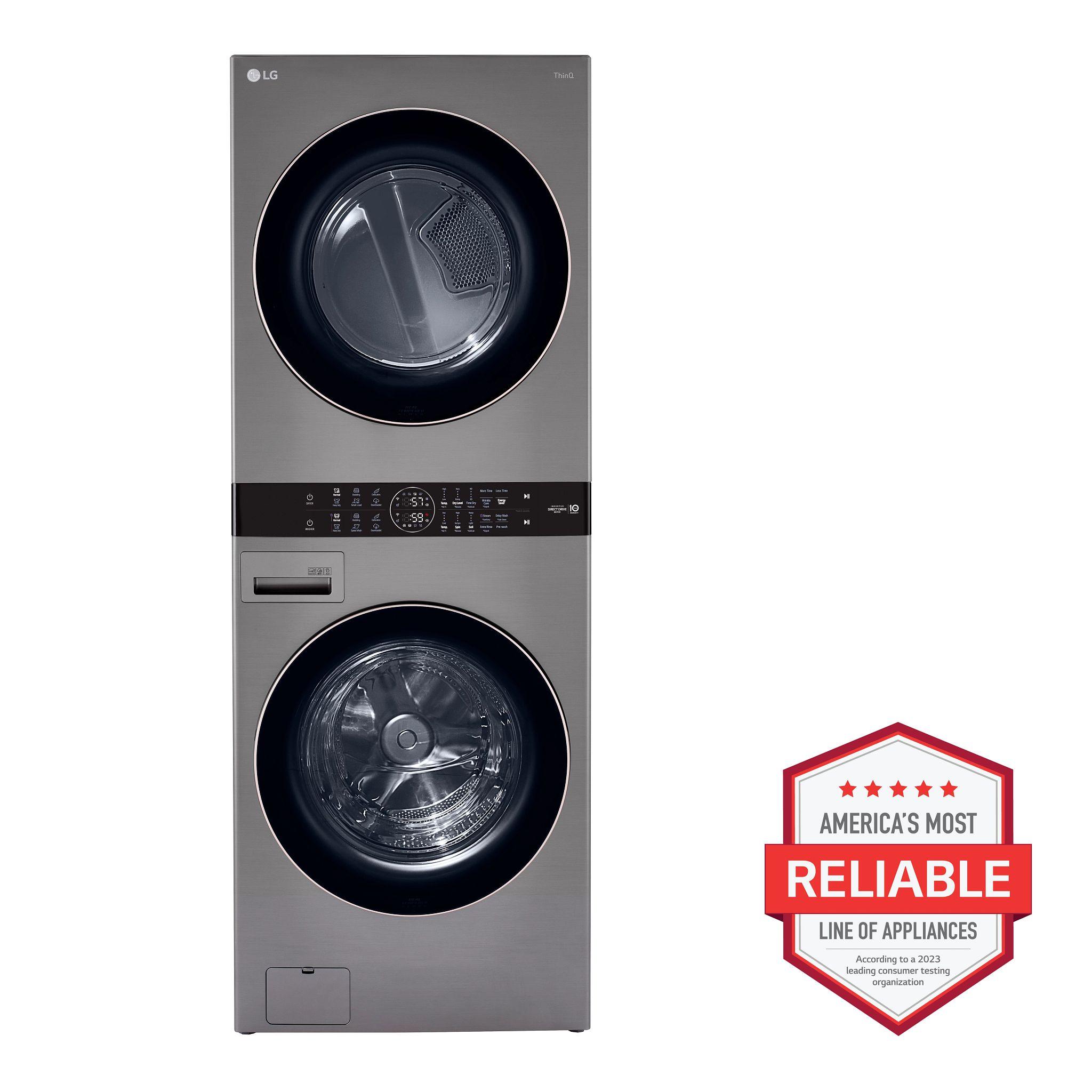 Single Unit Front Load LG WashTower™ with Center Control™ 4.5 cu. ft. Washer and 7.4 cu. ft. Gas Dryer