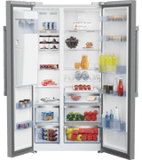 36" Side by Side Stainless Steel Refrigerator with Auto Ice and Water Through the Door