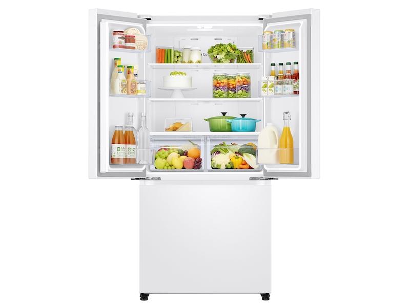 18 cu. ft. Smart Counter Depth 3-Door French Door Refrigerator in White