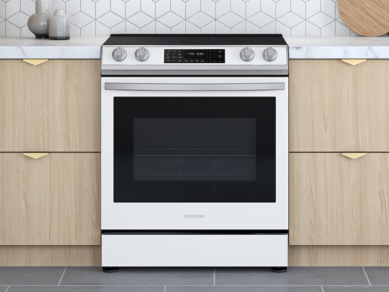 Bespoke 6.3 cu. ft. Smart Rapid Heat Induction Slide-in Range with Air Fry & Convection+ in White Glass