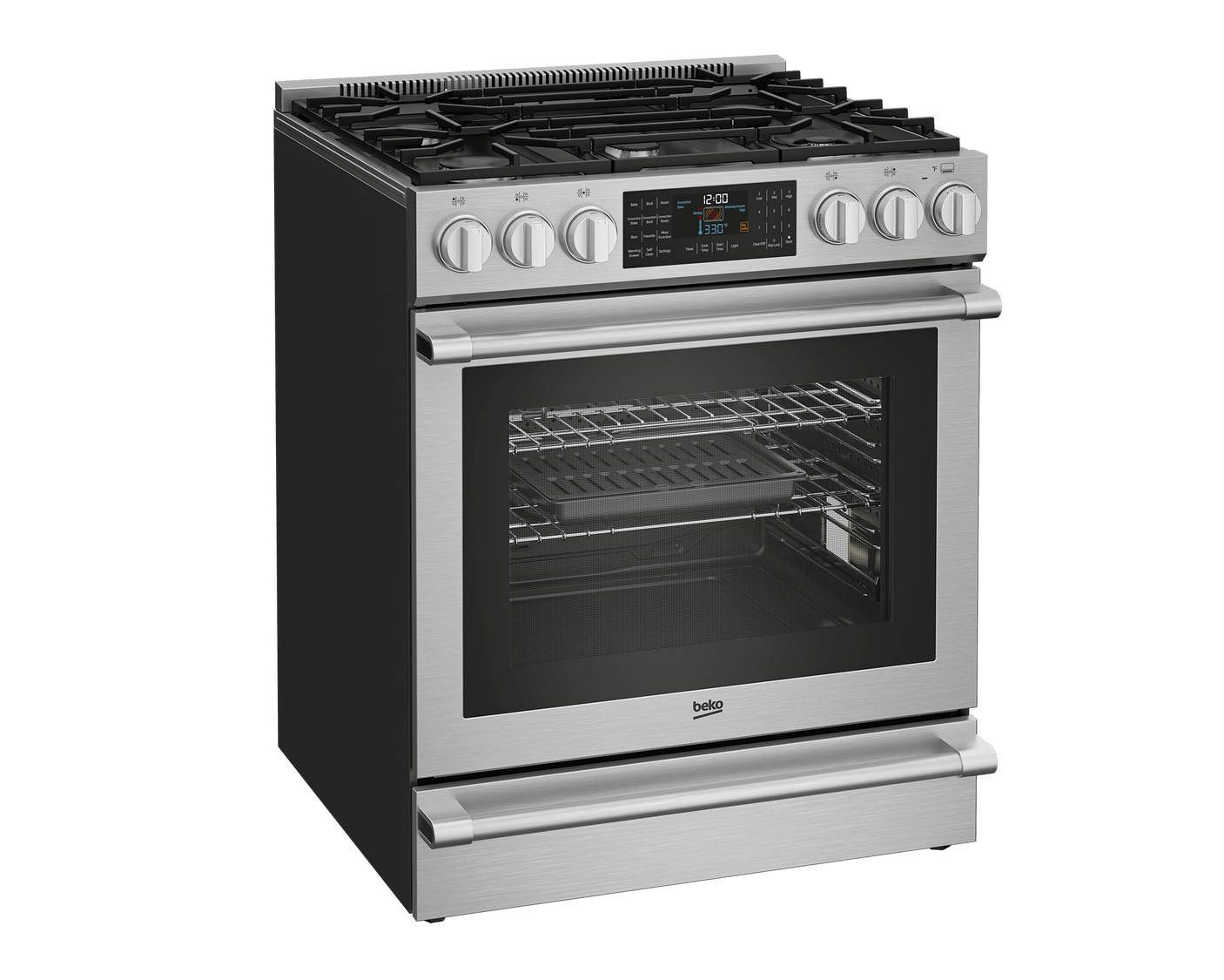 30" Stainless Steel Slide-In Dual Fuel Range