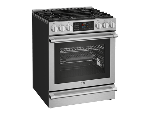 30" Stainless Steel Slide-In Dual Fuel Range