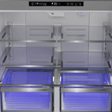 36" French Four-Door Stainless Steel Refrigerator with auto Ice Maker, Water Dispenser