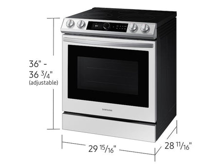 Bespoke Smart Slide-in Electric Range 6.3 cu. ft. with Smart Dial & Air Fry in White Glass