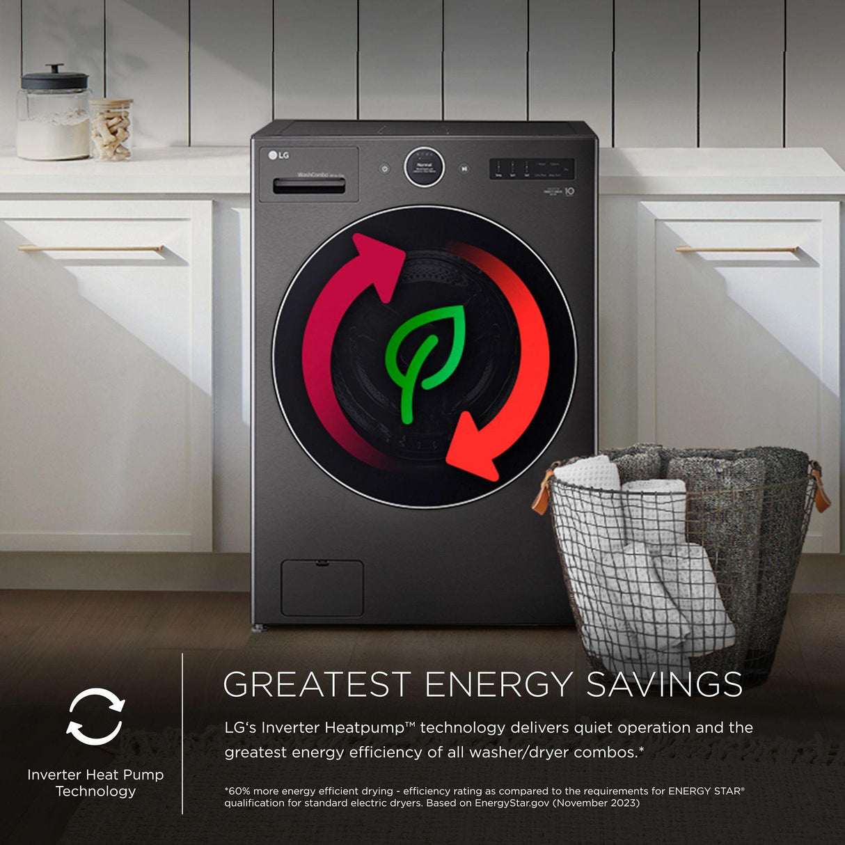 Ventless Washer/Dryer Combo LG WashCombo™ All-in-One 5.0 cu. ft. Mega Capacity with Inverter HeatPump™ Technology and Direct Drive Motor