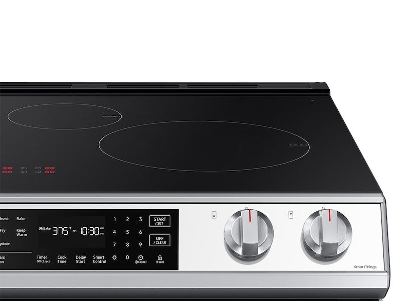 Bespoke 6.3 cu. ft. Smart Rapid Heat Induction Slide-in Range with Air Fry & Convection+ in White Glass