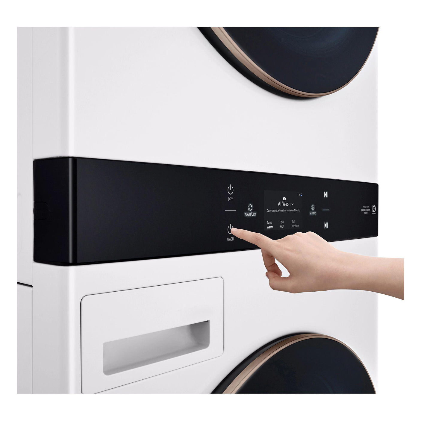 LG STUDIO WashTower™ with 5.0 cu.ft. Washer & 7.4 cu.ft. Dryer - Essence White