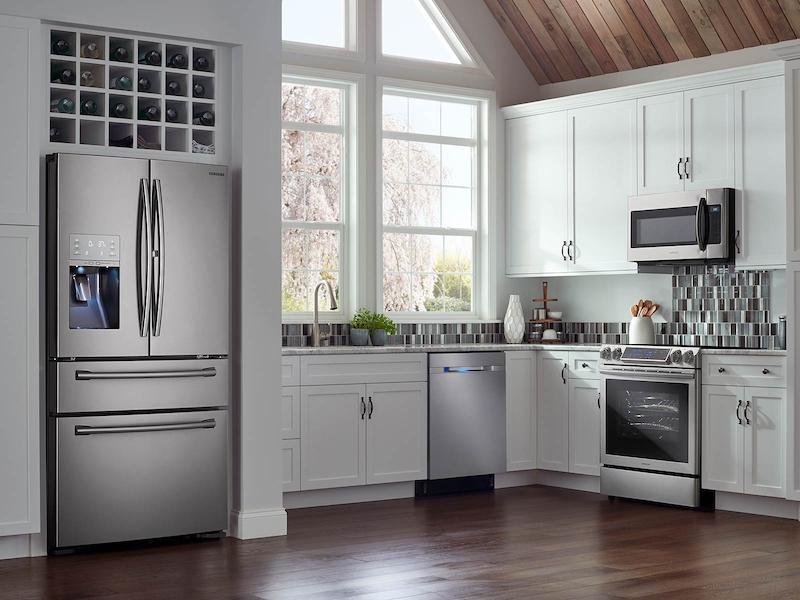 22 cu. ft. Food Showcase Counter Depth 4-Door French Door Refrigerator in Stainless Steel