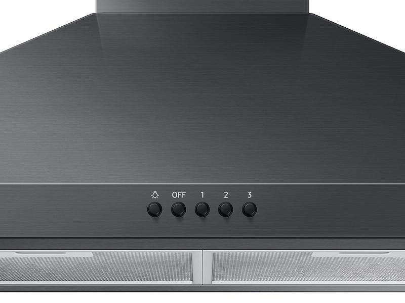 30" Wall Mount Hood in Black Stainless Steel