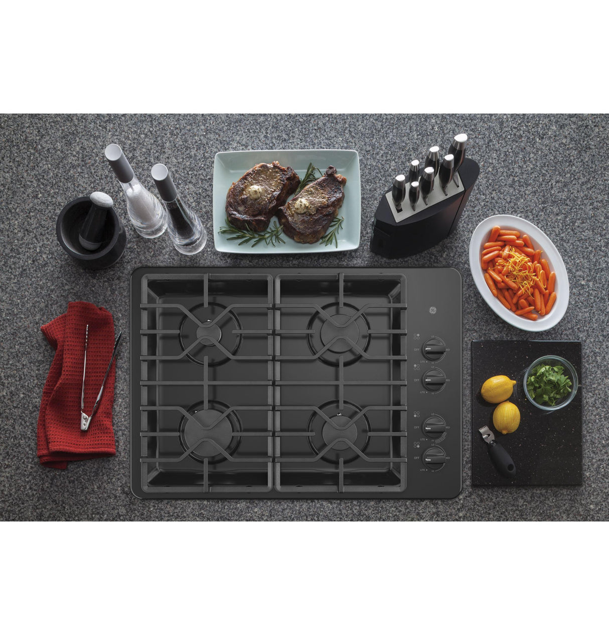 GE® 30" Built-In Gas Cooktop