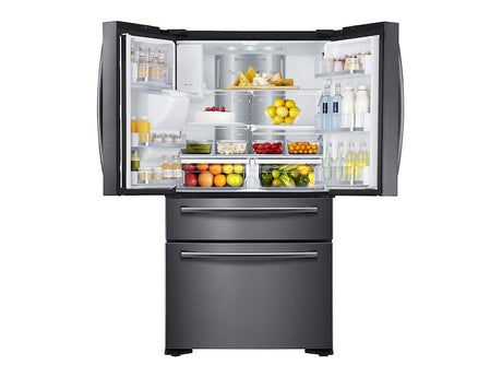 22 cu. ft. Family Hub™ Counter Depth 4-Door Flex™ Refrigerator in Black Stainless Steel