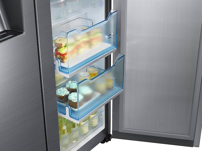 22 cu. ft. Food Showcase Counter Depth Side-by-Side Refrigerator with Metal Cooling in Stainless Steel