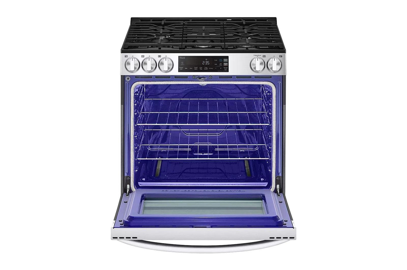 5.8 cu.ft. Gas Single OvenSlide-in Range, EasyClean® plus Self Clean, ThinQ™, Printproof™ StainlessSteel