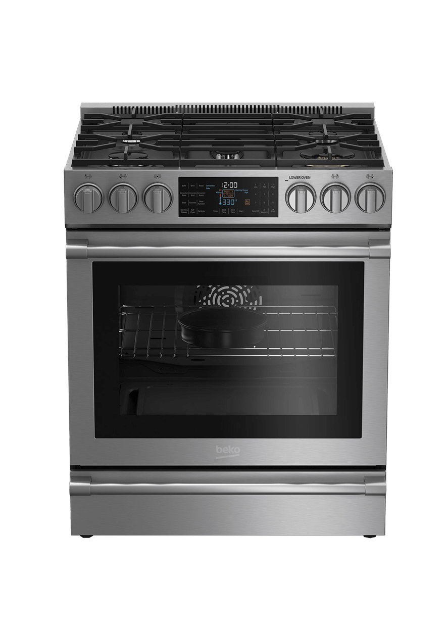 30" Stainless Steel Slide-In Dual Fuel Range