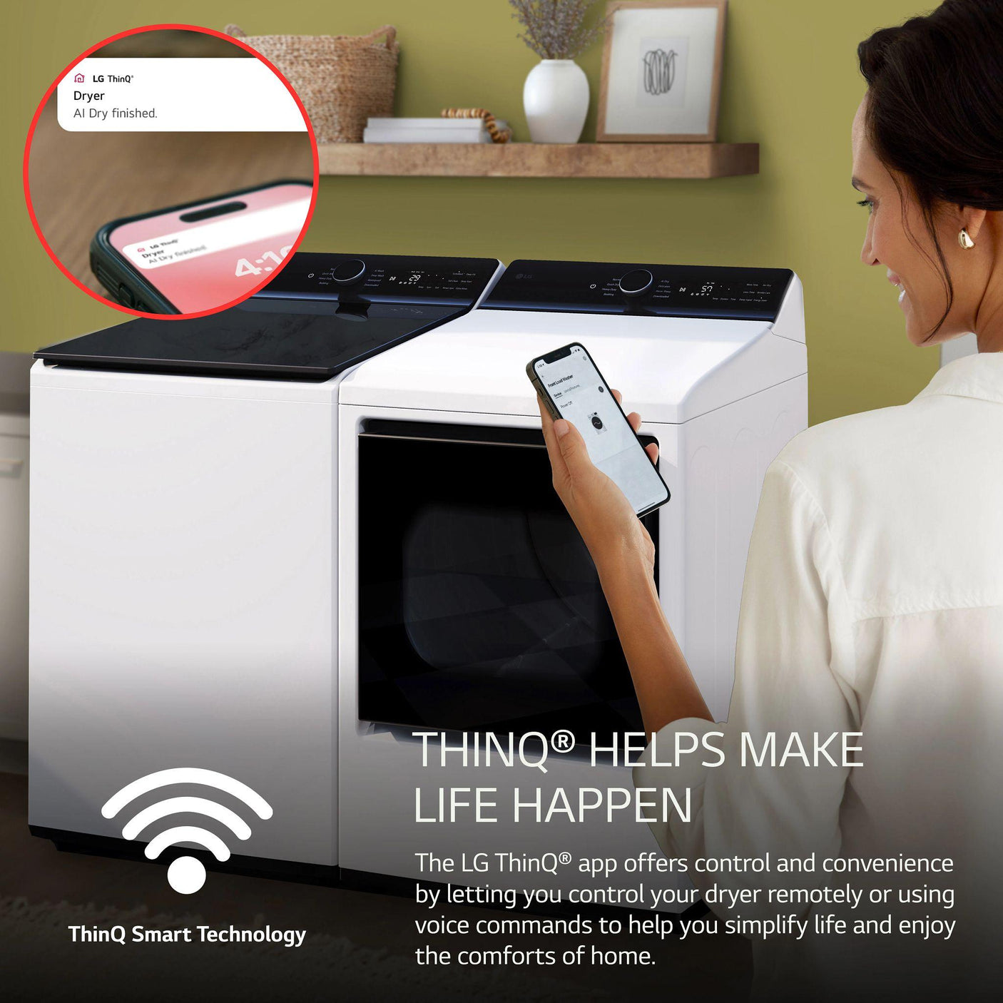 7.3 cu. ft. Ultra Large Capacity Rear Control Electric Dryer with LG EasyLoad™ Door and AI Sensing