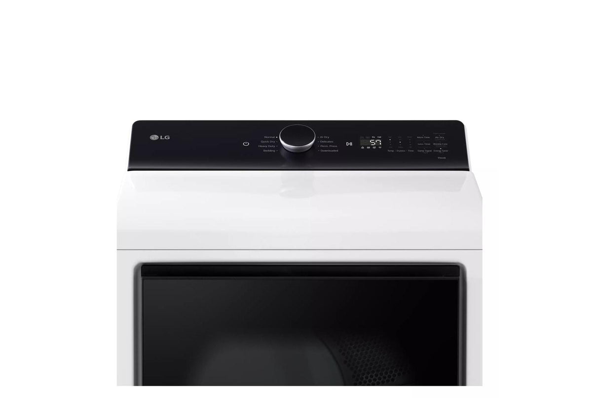 7.3 cu. ft. Ultra Large Capacity Rear Control Electric Dryer with LG EasyLoad™ Door and AI Sensing