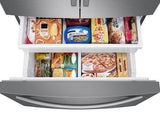 26.5 cu. ft. Large Capacity 3-Door French Door Refrigerator with Family Hub™ and External Water & Ice Dispenser in Stainless Steel