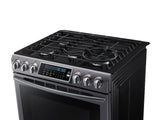 5.8 cu. ft. Slide-In Gas Range with True Convection in Black Stainless Steel
