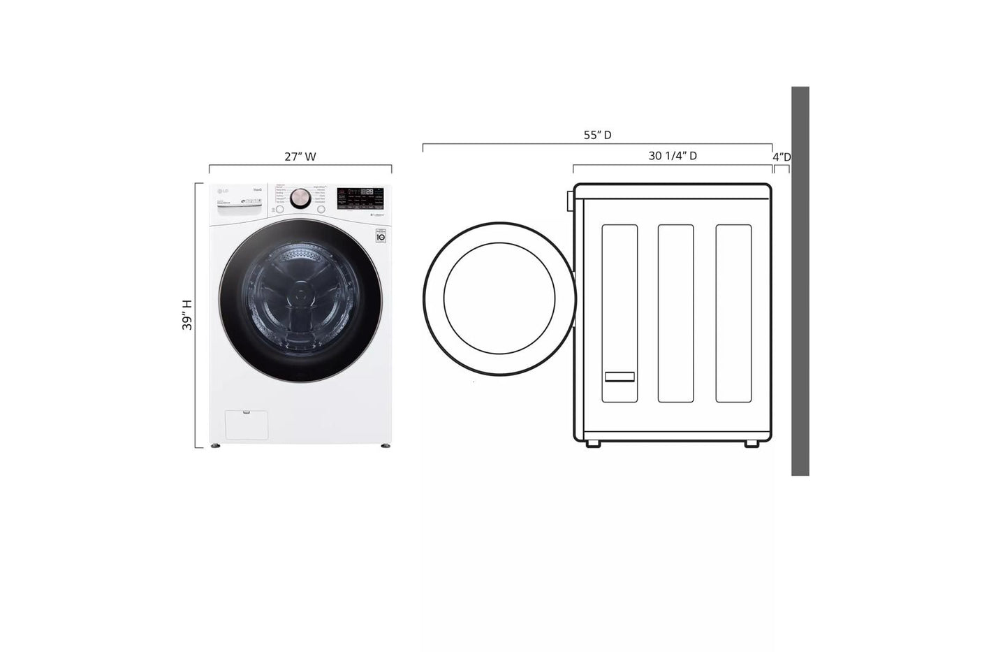 4.5 cu. ft. Ultra Large Capacity Front Load Washer - White