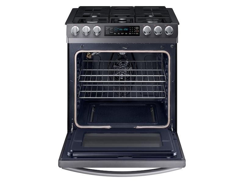 5.8 cu. ft. Slide-in Gas Range with Convection in Black Stainless Steel