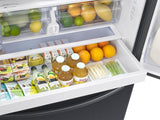 27 cu. ft. Large Capacity 3-Door French Door Refrigerator with External Water & Ice Dispenser in Black Stainless Steel