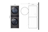 LG WashTower™ 4.5 cu. ft. Washer and 7.4 cu. ft. Electric Dryer - Black Steel