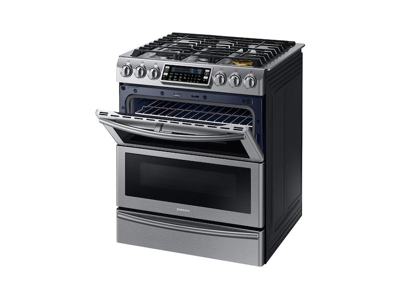 5.8 cu. ft. Slide-in Dual Fuel Range with Flex Duo™ & Dual Door in Stainless Steel