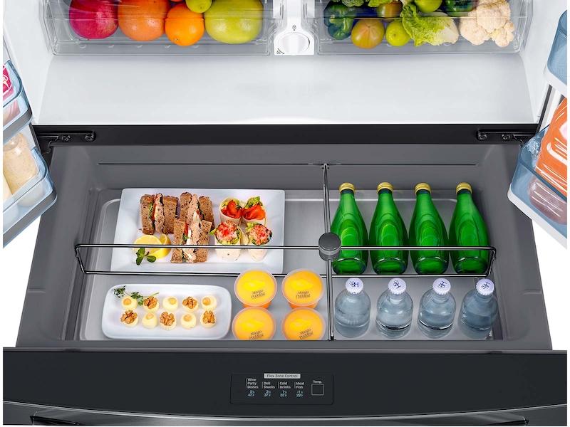 22 cu. ft. Food Showcase Counter Depth 4-Door French Door Refrigerator in Black Stainless Steel