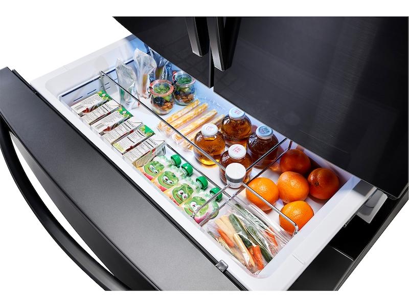 22 cu. ft. Food Showcase Counter Depth 4-Door French Door Refrigerator in Black Stainless Steel