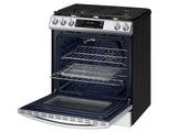 Bespoke 6.0 cu. ft. Smart Front Control Slide-In Gas Range with Air Fry & Wi-Fi in White Glass