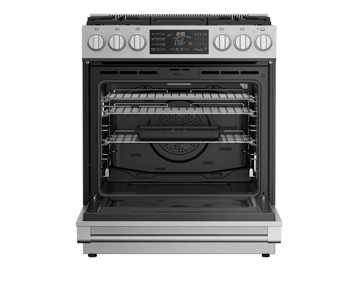 30" Stainless Steel Slide-In Dual Fuel Range