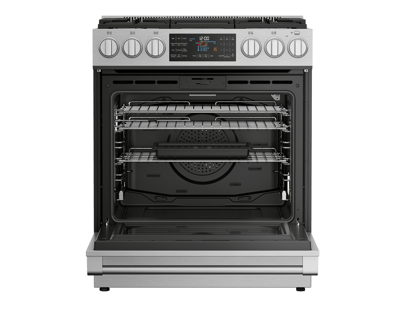30" Stainless Steel Slide-In Dual Fuel Range