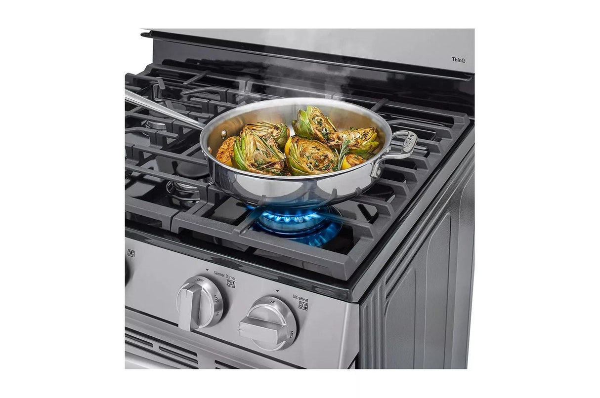 LG 2 Piece Gas Range and Over the Range Microwave Set  LRGL5823S & MVEL2033F
