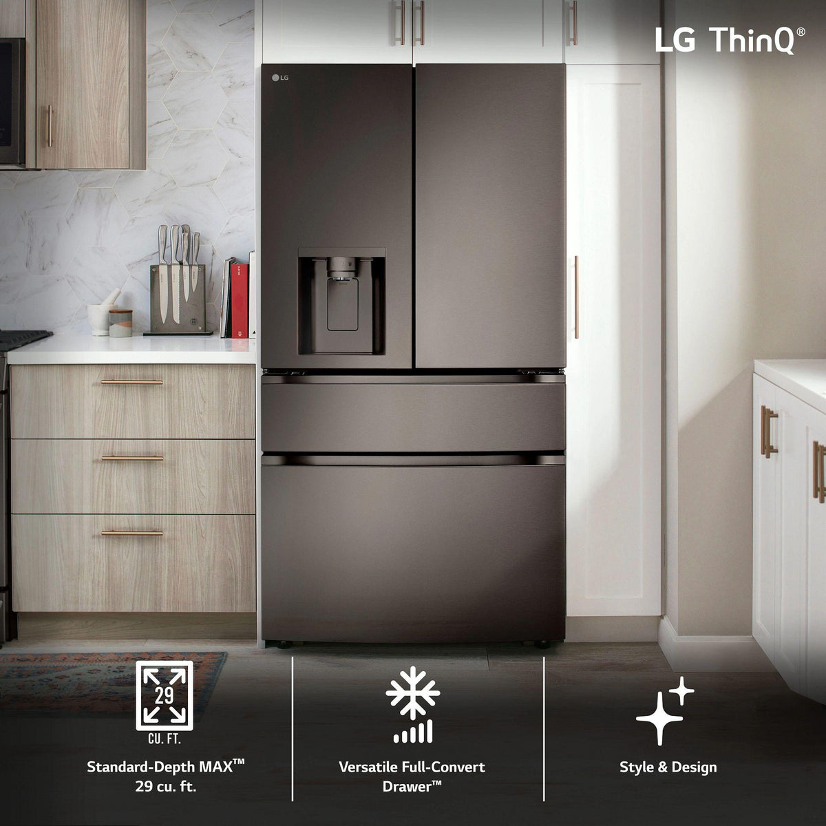 29 cu. ft. Smart Standard-Depth MAX™ 4-Door French Door Refrigerator with Full-Convert Drawer™