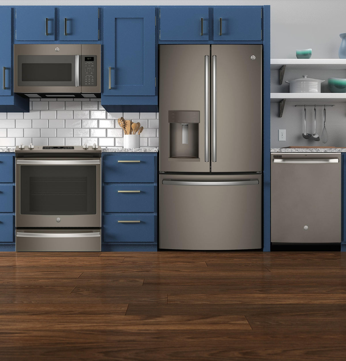 GE® 30" Slide-In Electric Convection Range