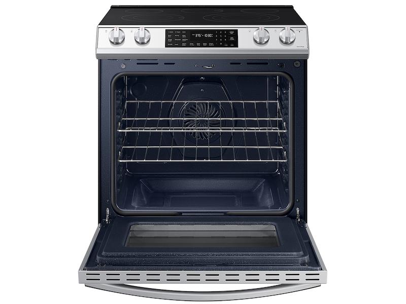 Bespoke 6.3 cu. ft. Smart Front Control Slide-In Electric Range with Air Fry & Wi-Fi in White Glass