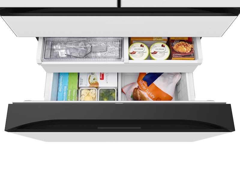 Bespoke 4-Door French Door Refrigerator (23 cu. ft.) with AutoFill Water Pitcher in White Glass