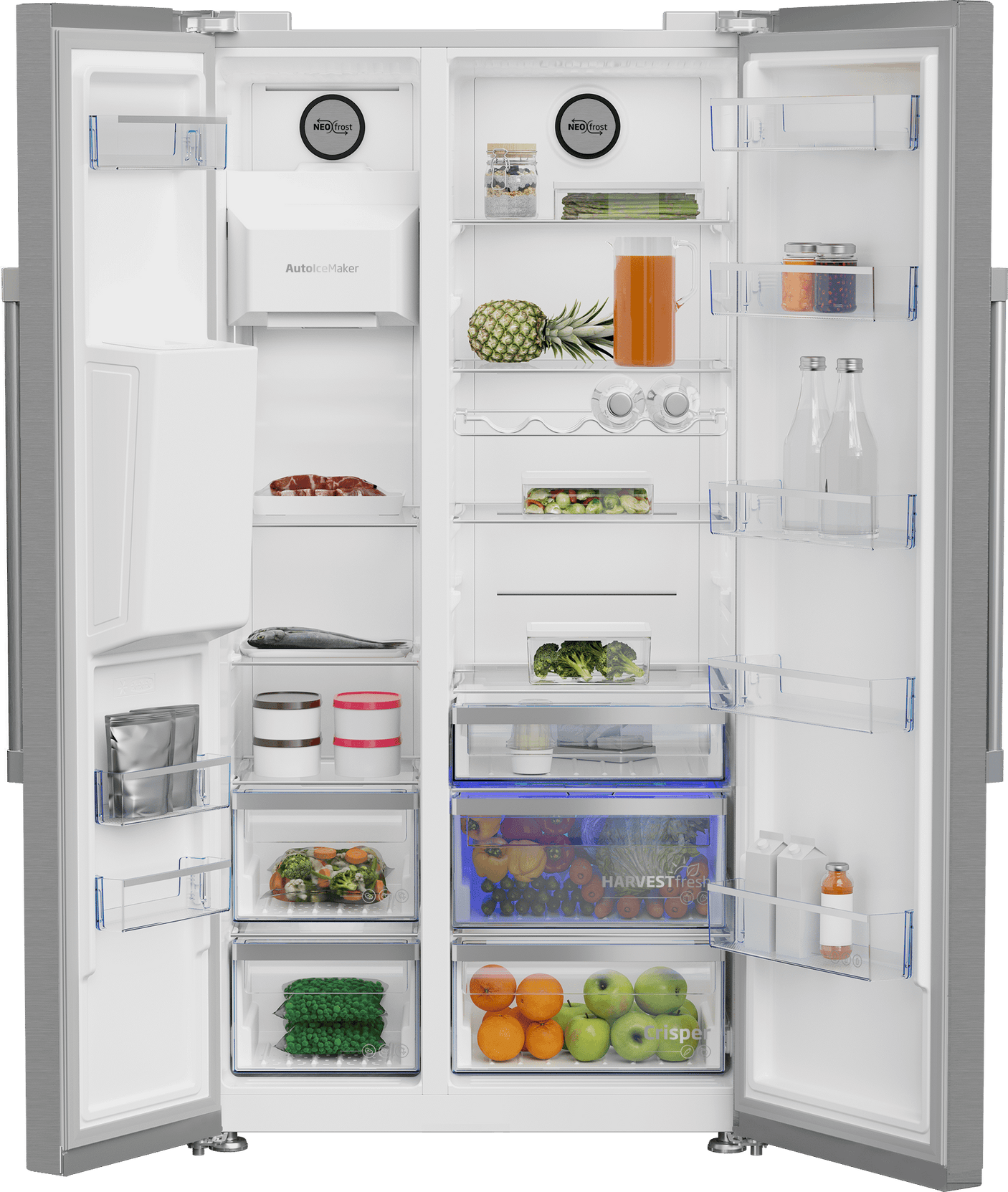 36" Side by Side Refrigerator with Harvestfresh