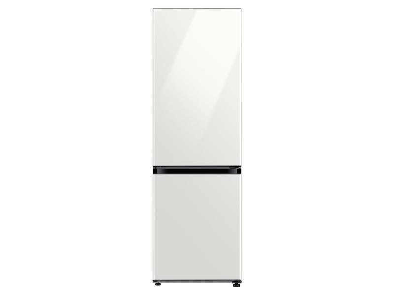 12.0 cu. Ft. Bespoke Bottom Freezer Refrigerator with Flexible Design in White Glass